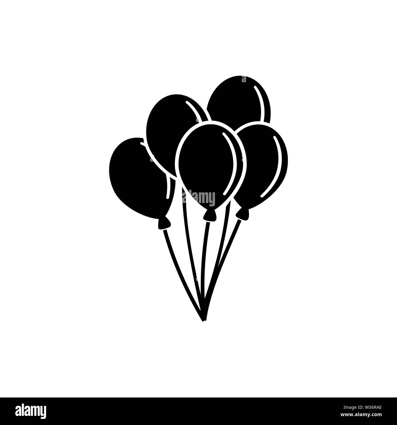 Air Balloon, Bunch of Balloons. Flat Vector Icon illustration. Simple black  symbol on white background. Air Balloon, Bunch of Balloons sign design tem  Stock Vector Image & Art - Alamy
