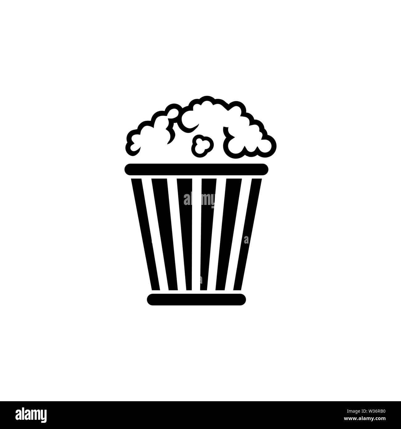 Popcorn Bucket, Pop Corn Box. Flat Vector Icon illustration. Simple