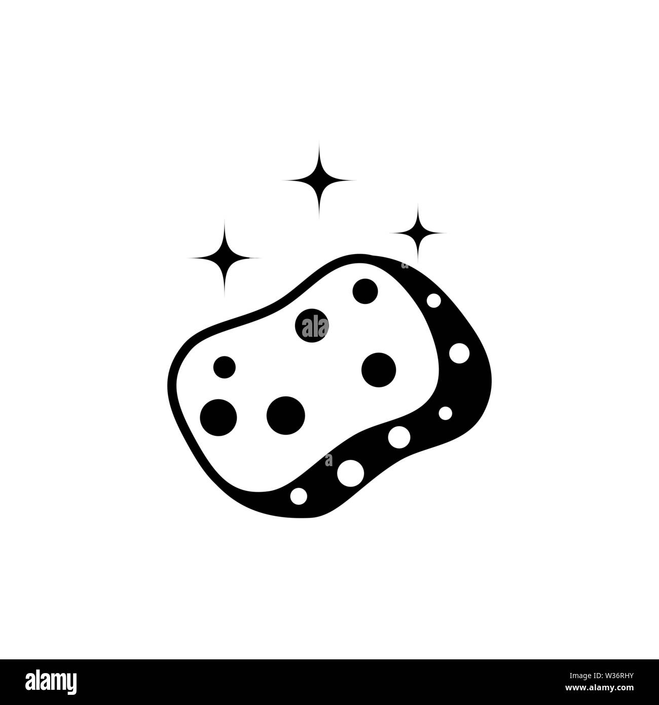 Cleaning Scrub Sponge, Cleanser Washing Washcloth. Flat Vector Icon