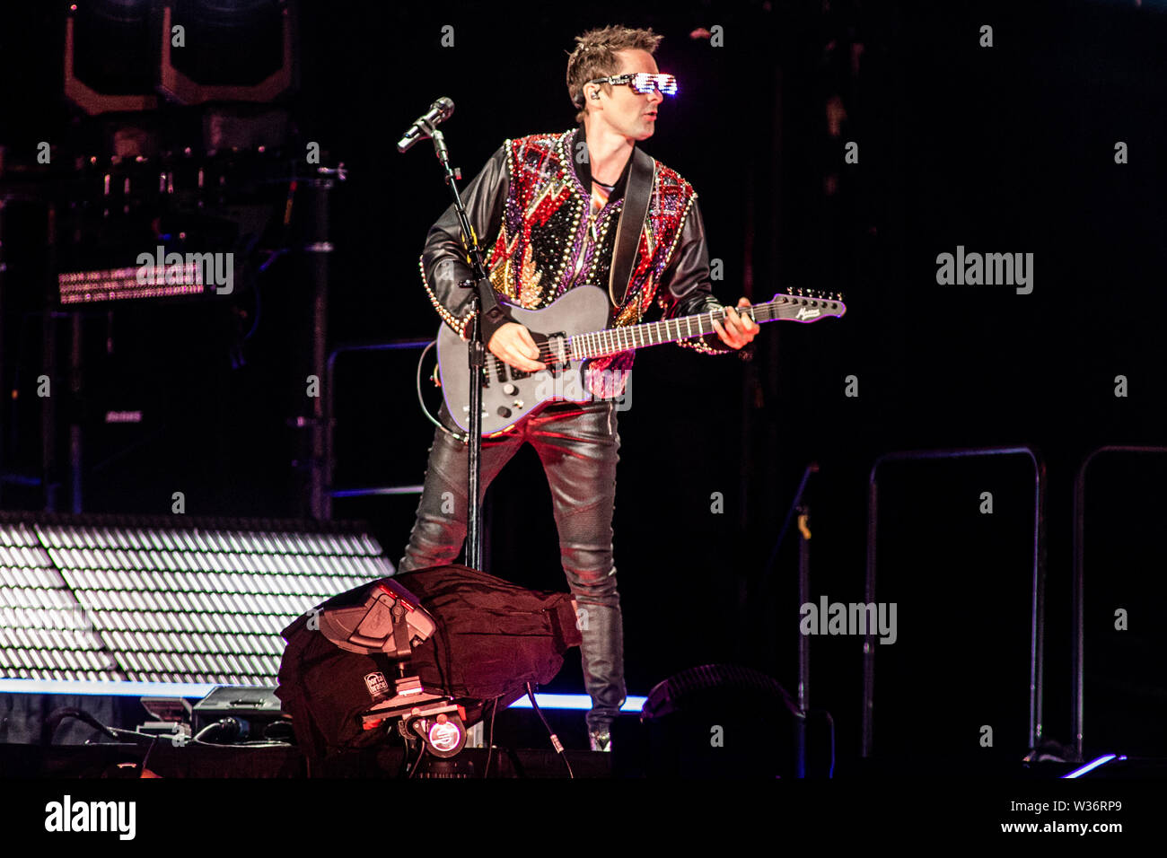 Milan Italy 12 July 2019 The English Rock Band MUSE Performs Live On Stage At Stadio San Siro 