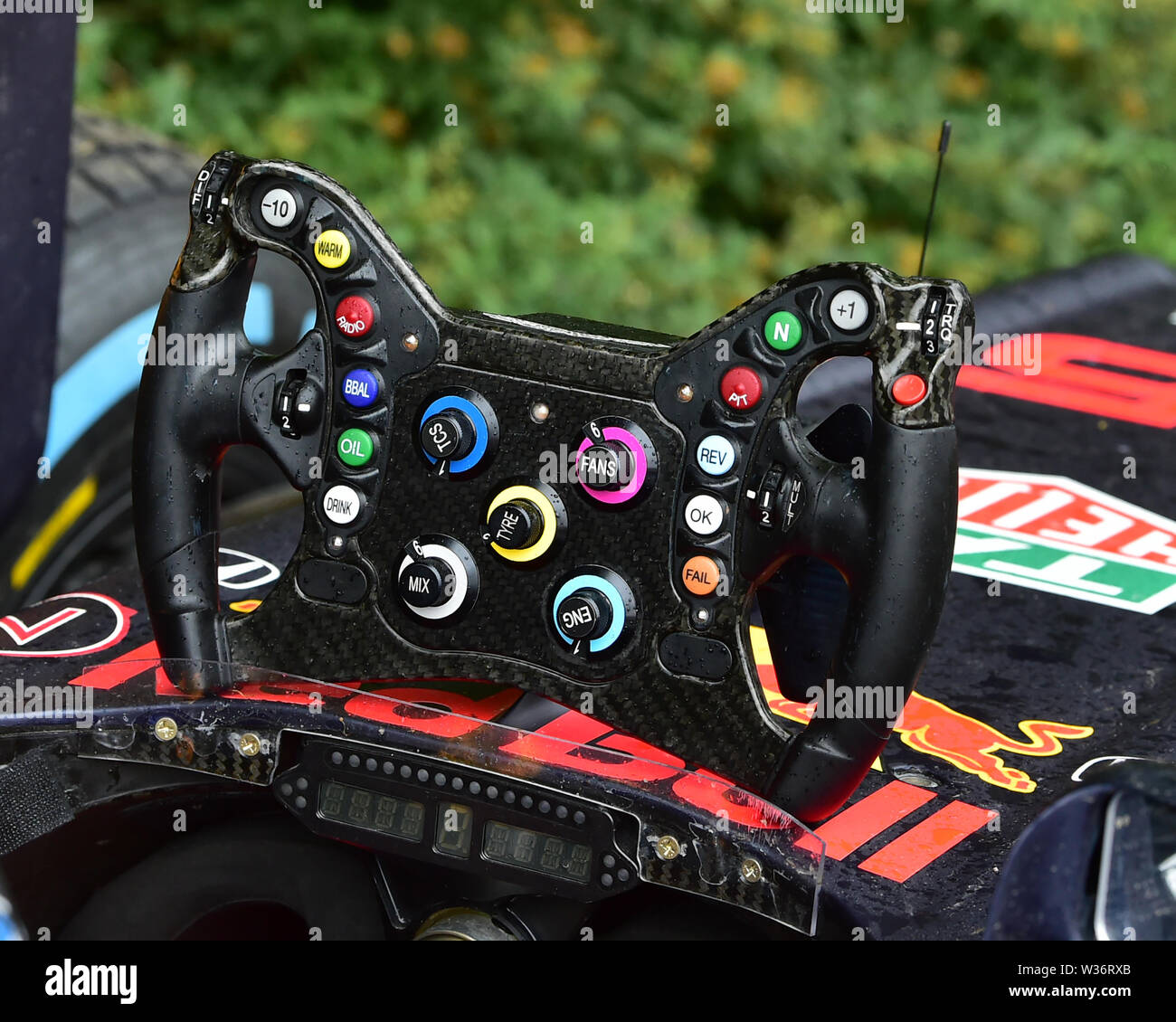 Red Bull F1 steering wheel controls, Goodwood Festival of Speed, 2019,  Festival of Speed, Speed Kings, Motorsport's Record Breakers, July 2019,  Motor Stock Photo - Alamy