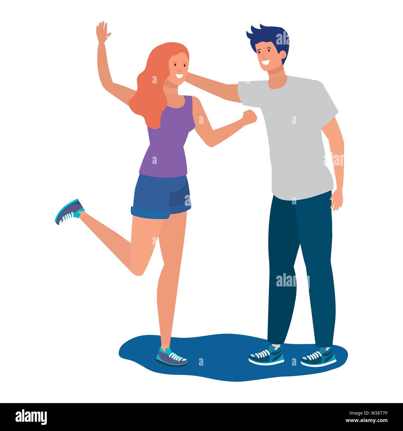 young lovers couple celebrating characters Stock Vector Image & Art - Alamy