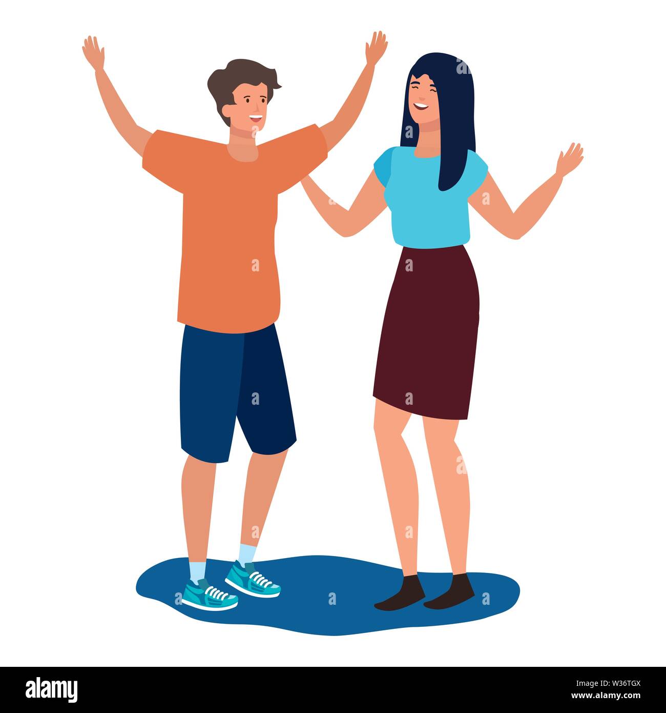 young lovers couple celebrating characters Stock Vector Image & Art - Alamy