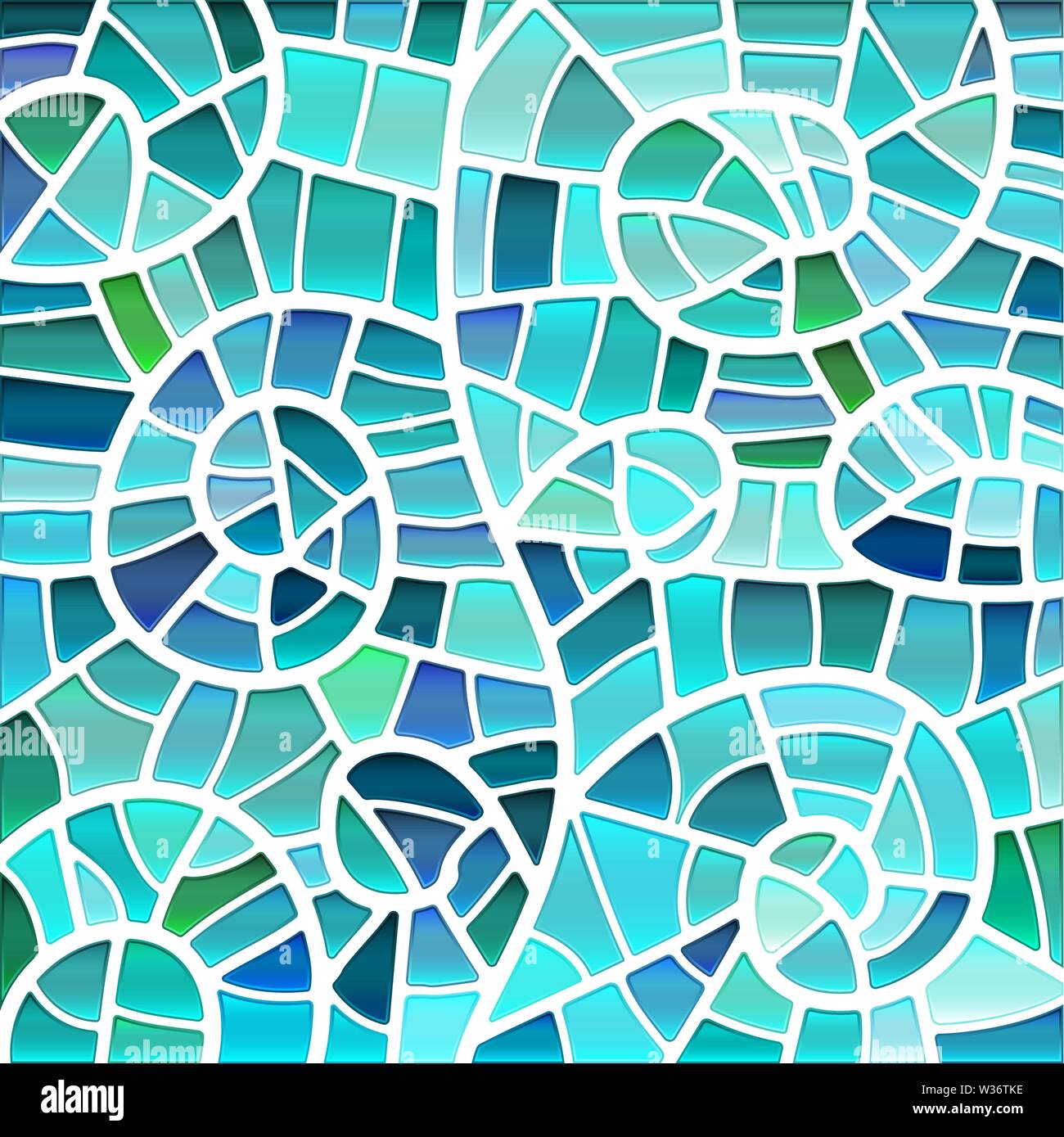 abstract vector stained-glass mosaic background - light blue Stock ...