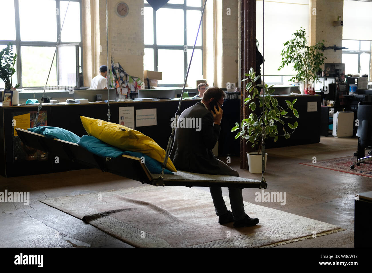 Leipzig, Germany. 12th July, 2019. Spinlab startup centre of the Smart