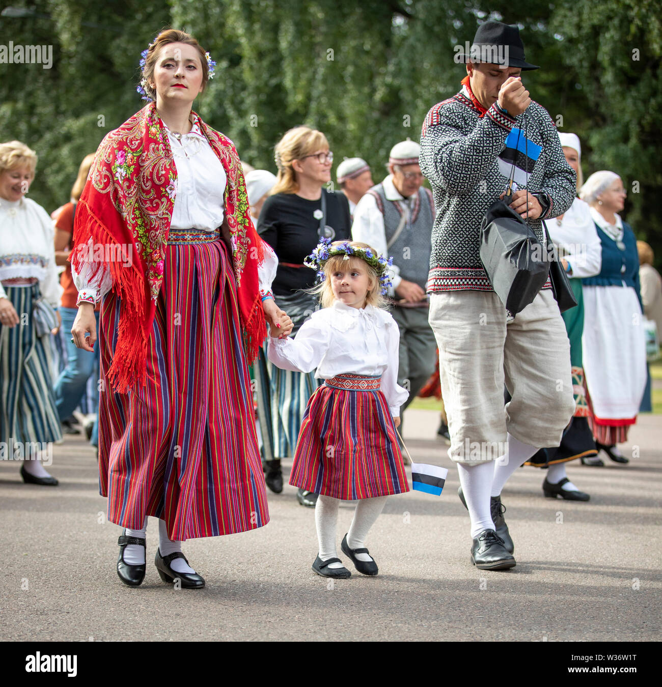pic Estonia People Images https www alamy com tallinn estonia 6th july 2019 people in traditional estonian clothing at the song festival grounds in pirita during the song festival laulupide image260150852 html
