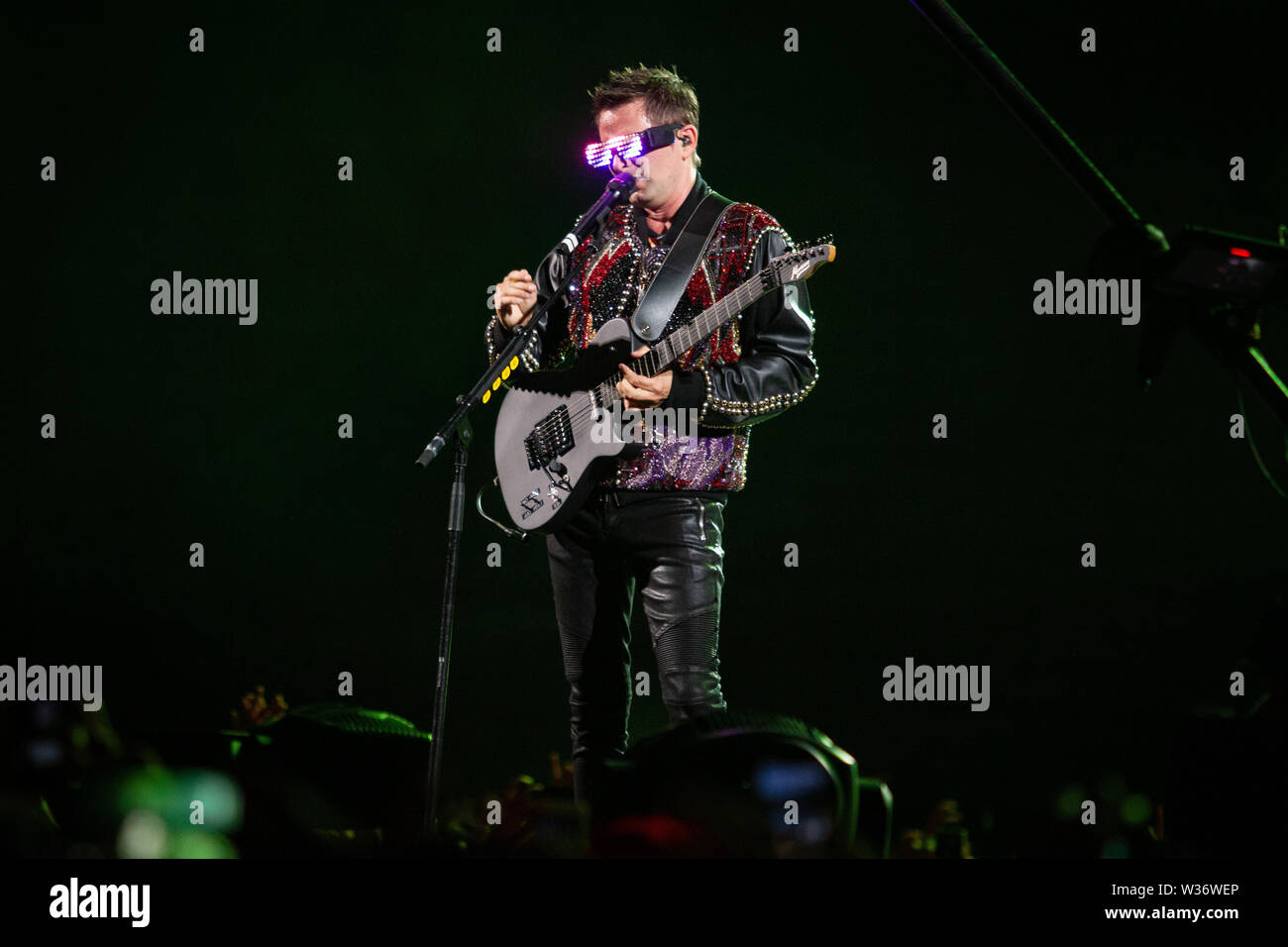 Milan, 12th of July. MUSE performs live @ Stadio Giuseppe Meazza di San Siro, Milano. Copyright Davide Merli | Alamy Stock Photo