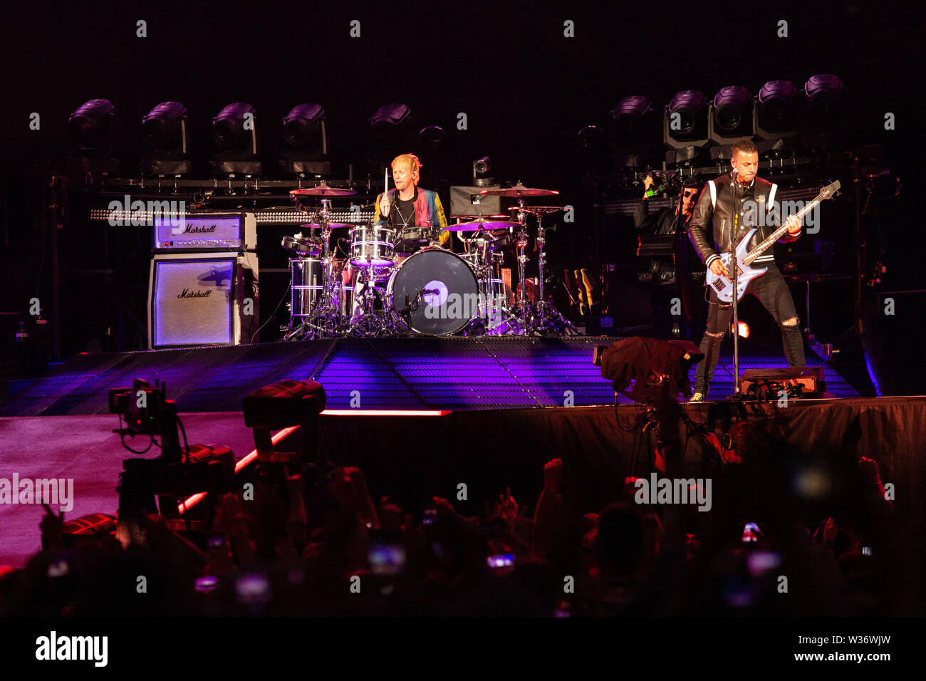 Milan, 12th of July. MUSE performs live @ Stadio Giuseppe Meazza di San Siro, Milano. Copyright Davide Merli | Alamy Stock Photo