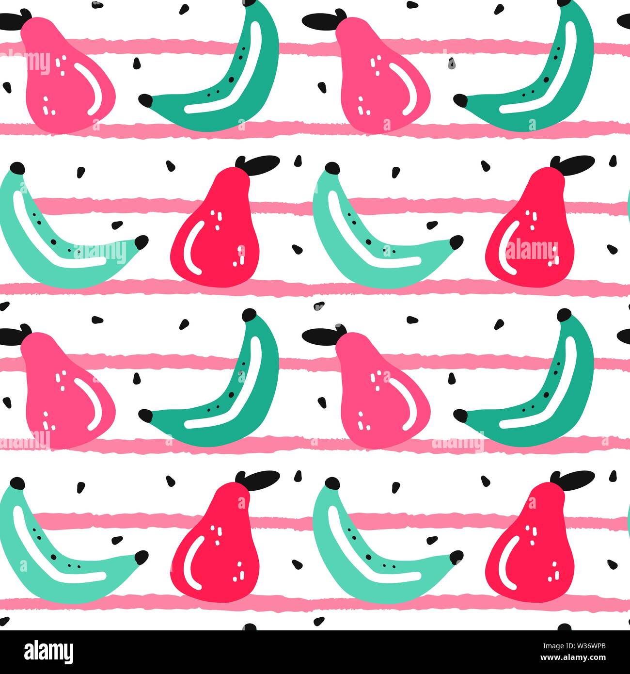 cute colorful hand drawn summer seamless vector pattern illustration ...