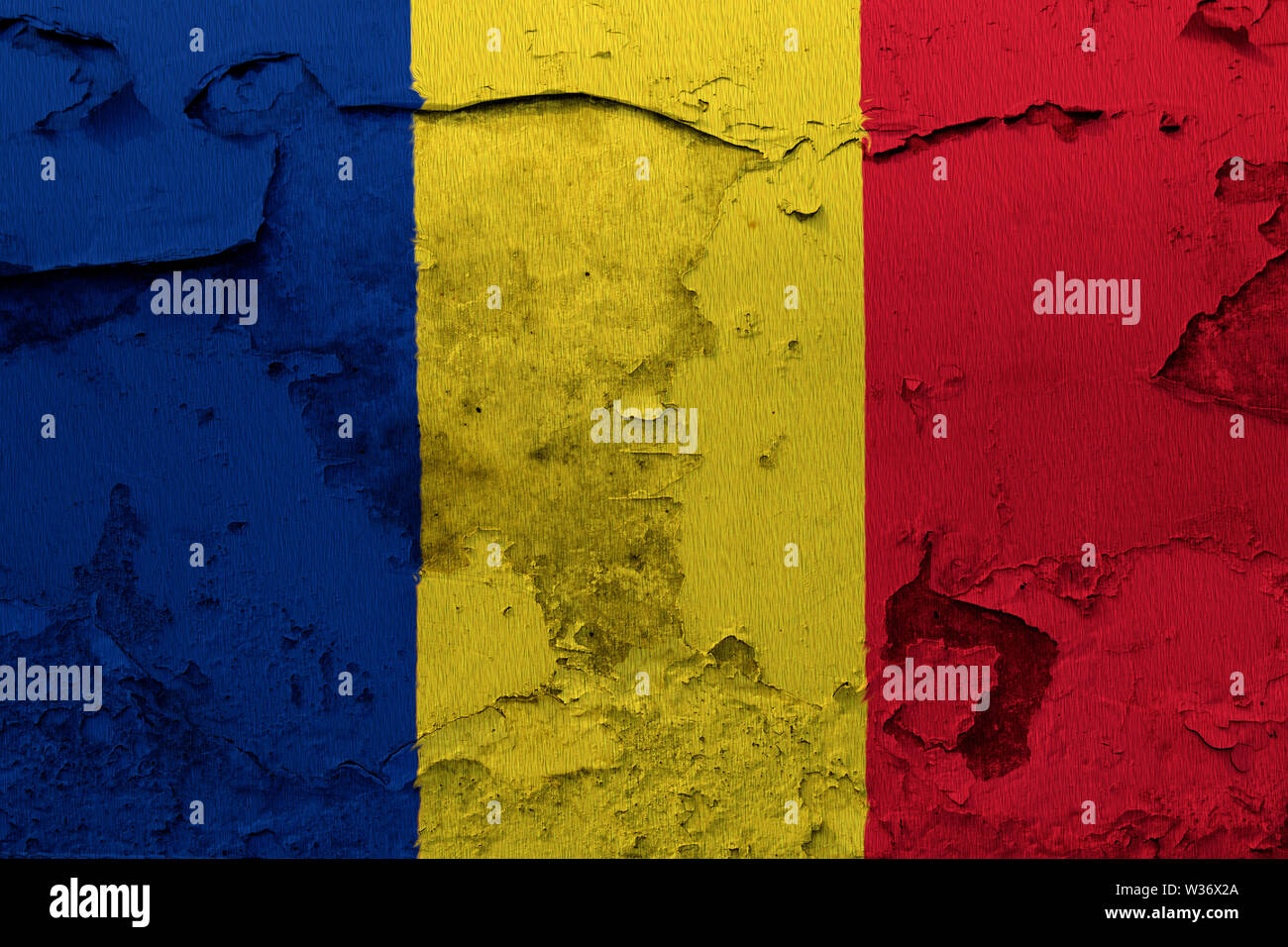 flag painted on the cracked grunge concrete wall Stock Photo - Alamy