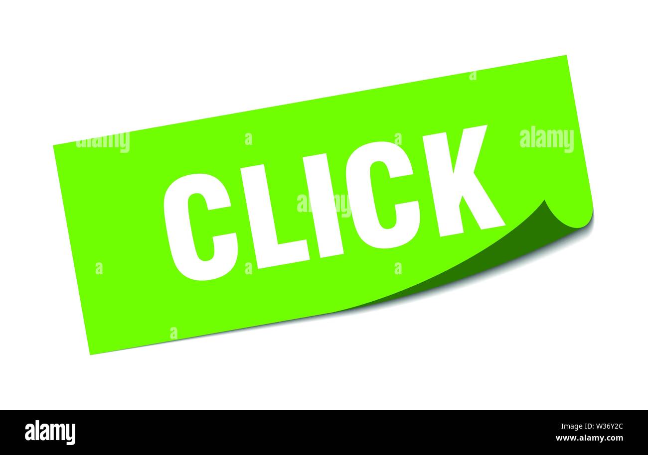 click sticker. click square isolated sign. click Stock Vector Image ...