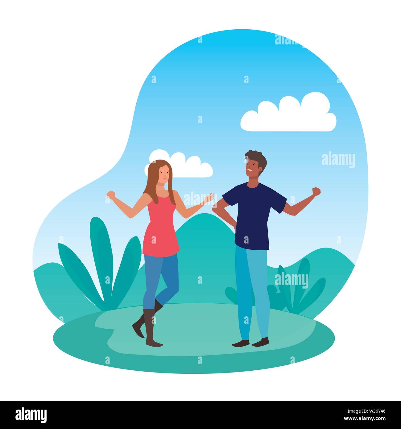 young lovers couple in the camp Stock Vector Image & Art - Alamy