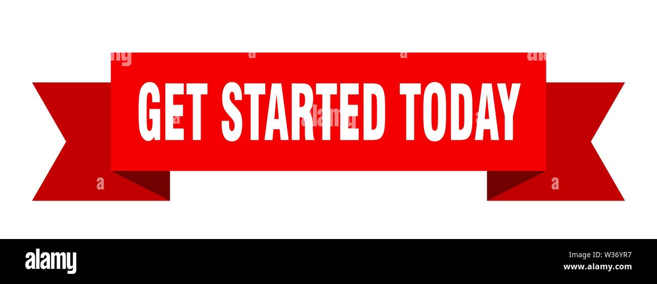 get started today ribbon. get started today isolated sign. get started today banner Stock Vector
