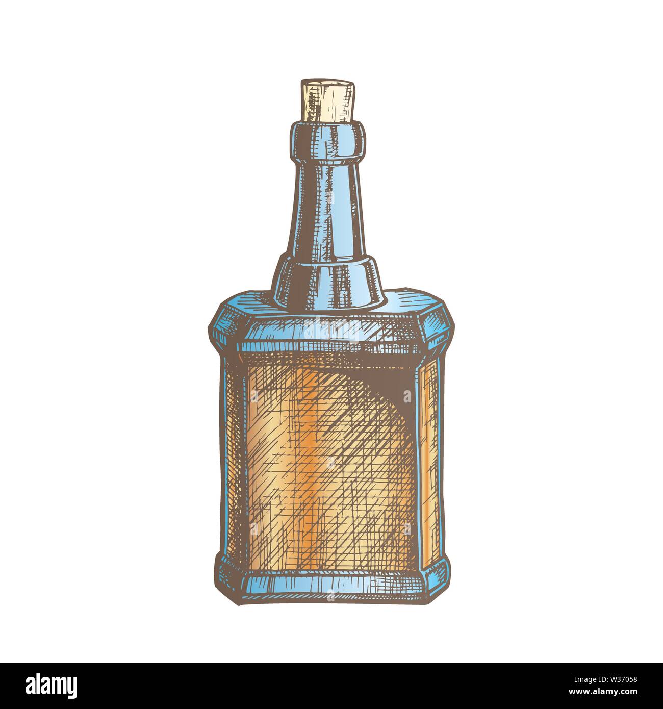 Color Design Blank Vintage Whisky Bottle Cork Cap Vector Stock Vector