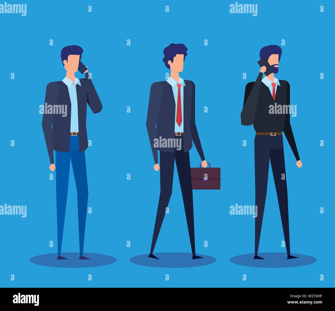 executive businessmen with elegant suit and suitcase Stock Vector Image ...