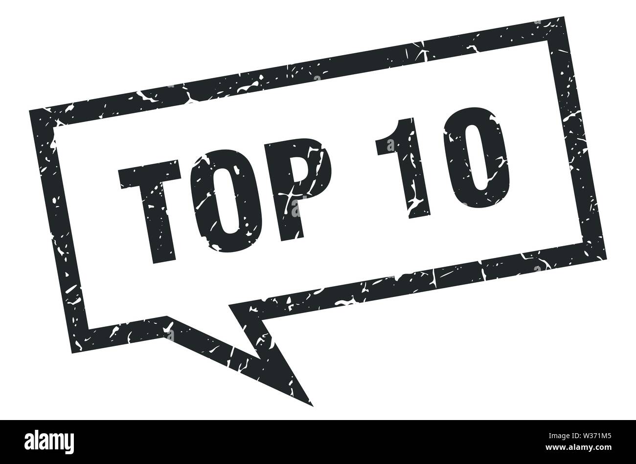 top 10 sign. top 10 square speech bubble. top 10 Stock Vector Image ...