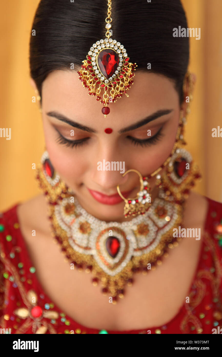 Close up of an Indian bride Stock Photo