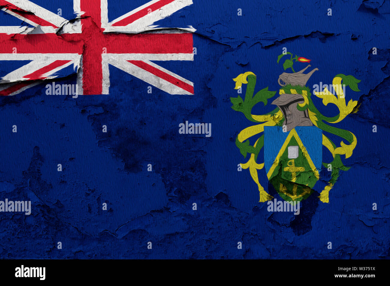 flag painted on the cracked grunge concrete wall Stock Photo - Alamy