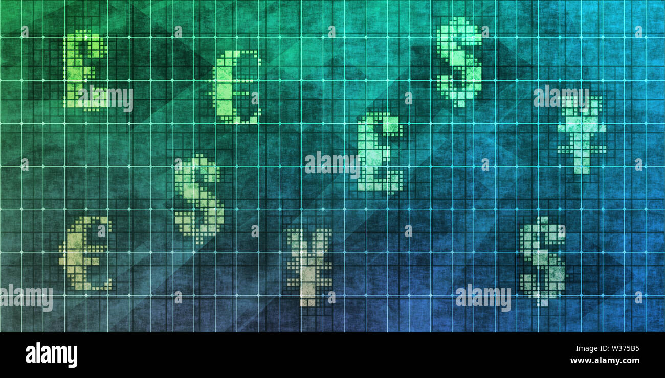 Currency Background with Monetary Policy Concept Art Stock Photo