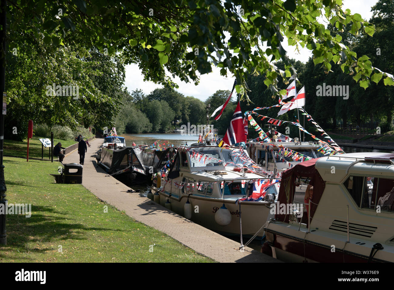 Boats on the River Avon, Evesham Stock Photo Alamy