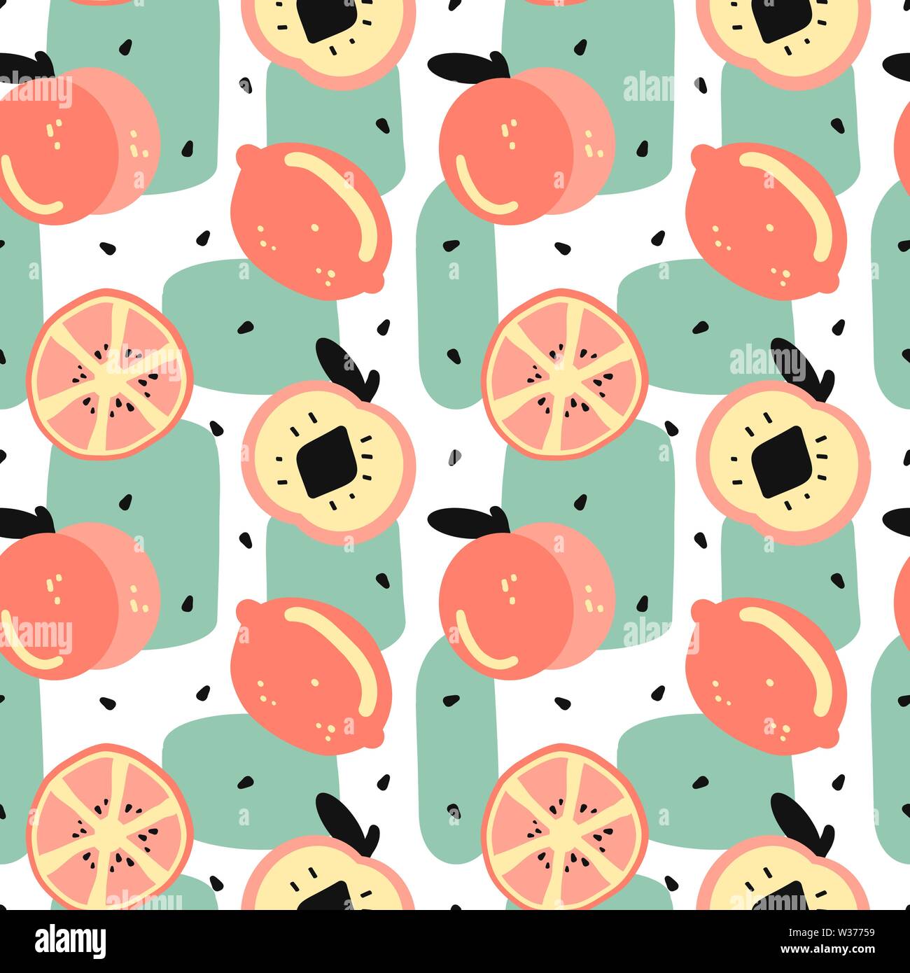 cute modern summer seamless vector pattern background illustration with ...