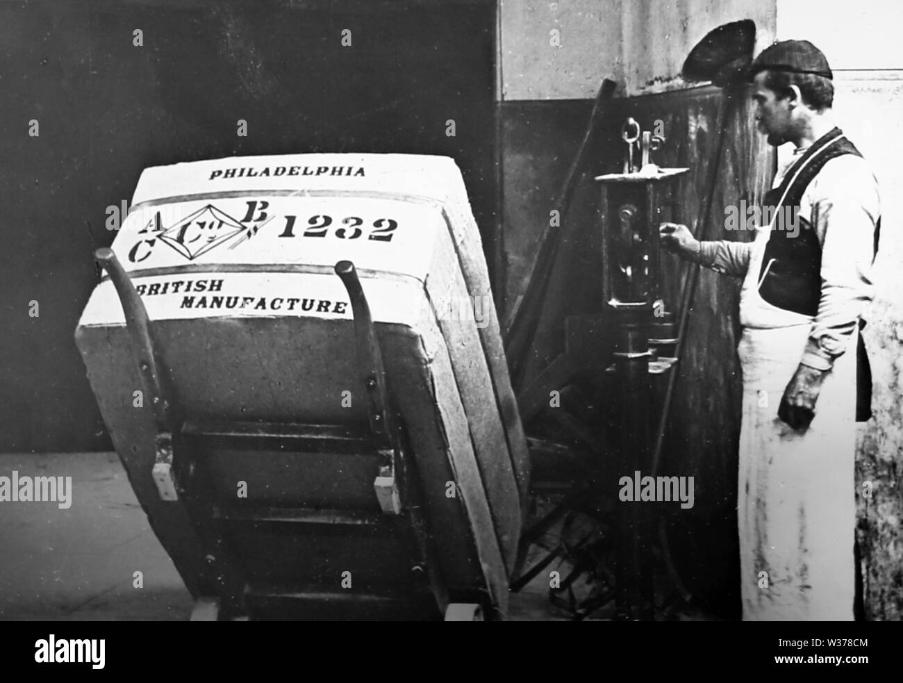 Linen manufacture, Bale of linen for export Stock Photo - Alamy