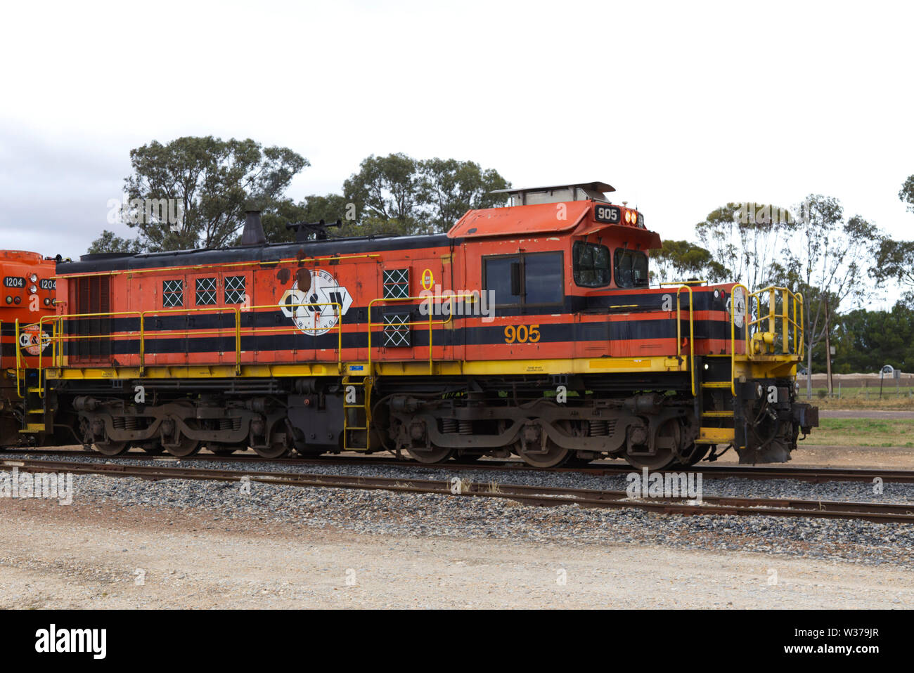 Genesee and Wyoming Australia diesel electric grain train collecting