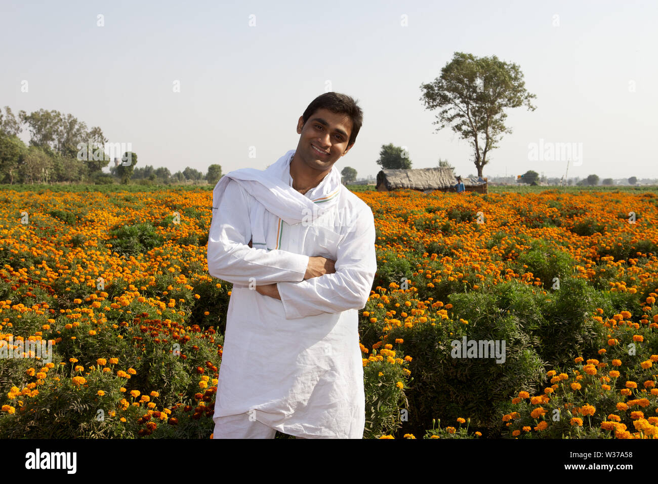Portrait of a farmer smiling with his arms crossed Stock Photo - Alamy