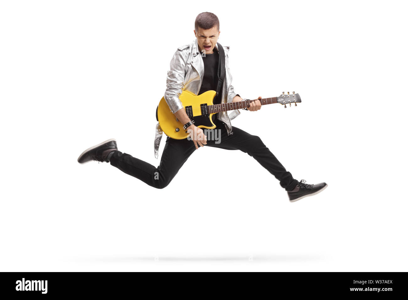 A guitarist jumping hi-res stock photography and images - Alamy