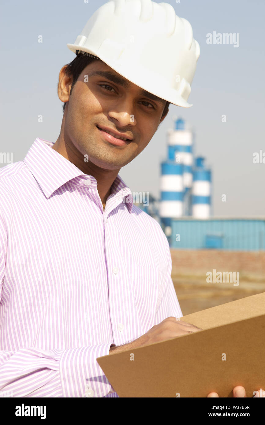 Architect doing paperwork Stock Photo
