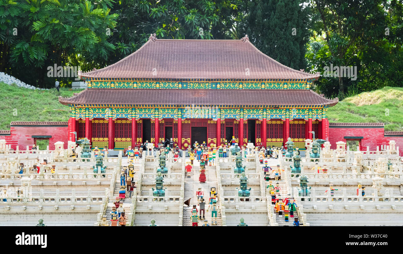 Johor Bahru,Malaysia18 NOV 2018Chinese style palace Lego toy model