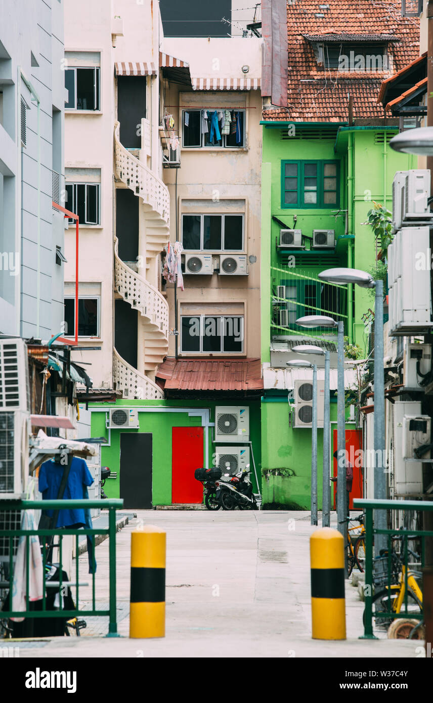 Singapore-01 DEC 2018:Singapore geylang vintage style street day view Stock Photo