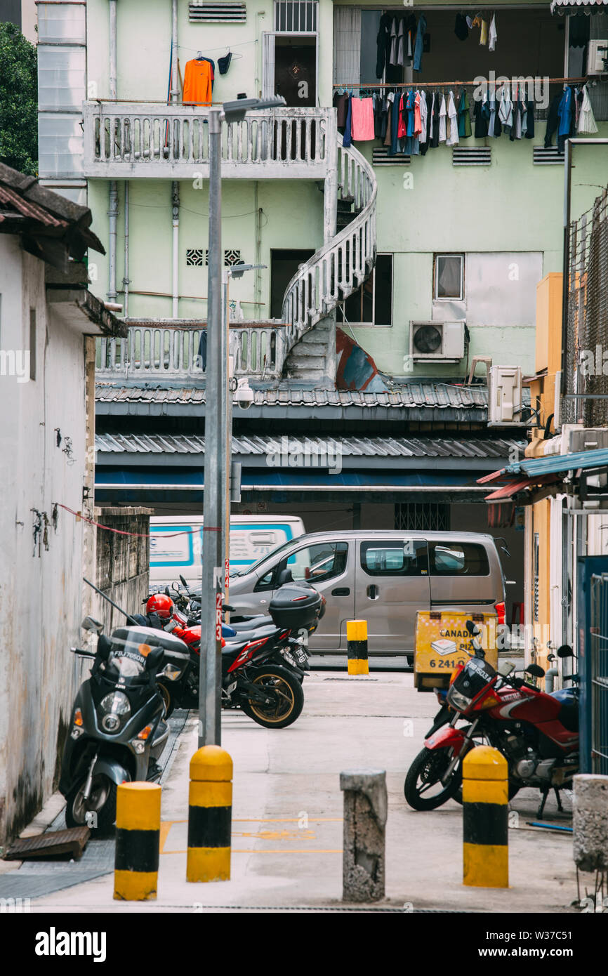 Singapore-01 DEC 2018:Singapore geylang vintage style street day view Stock Photo