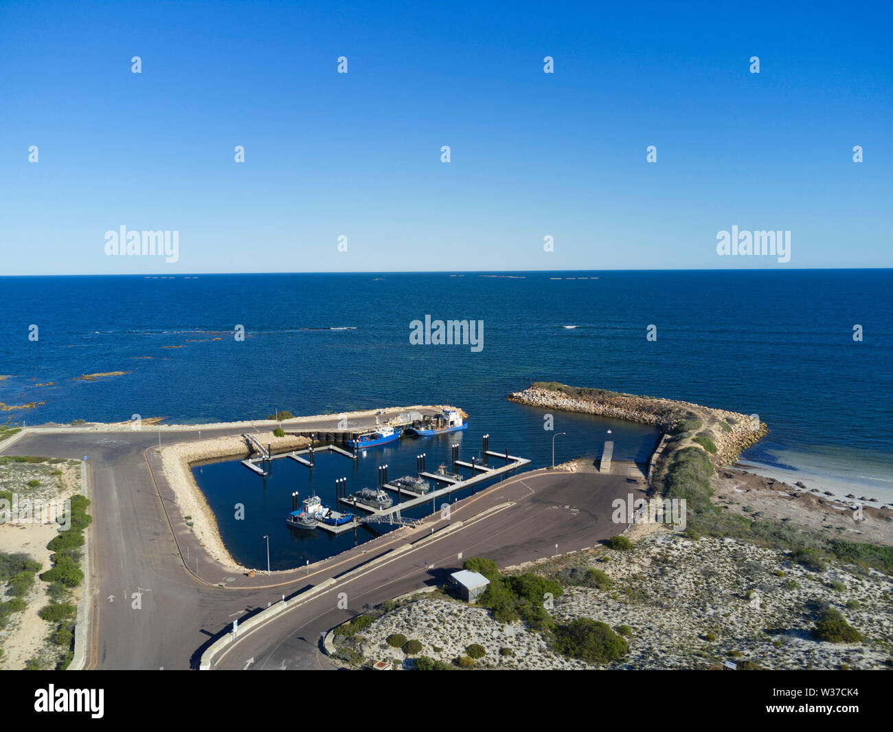 Aerial of Arno Bay marina Eyre Peninsula South Australia Stock Photo