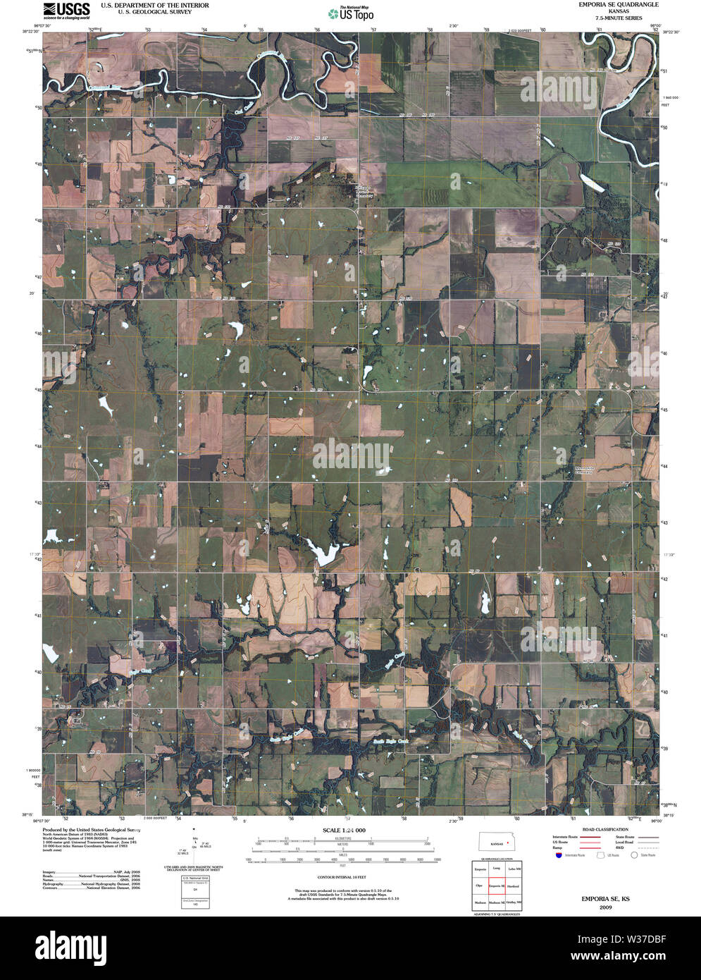 USGS Topo Map Kansas KS Emporia SE 20091026