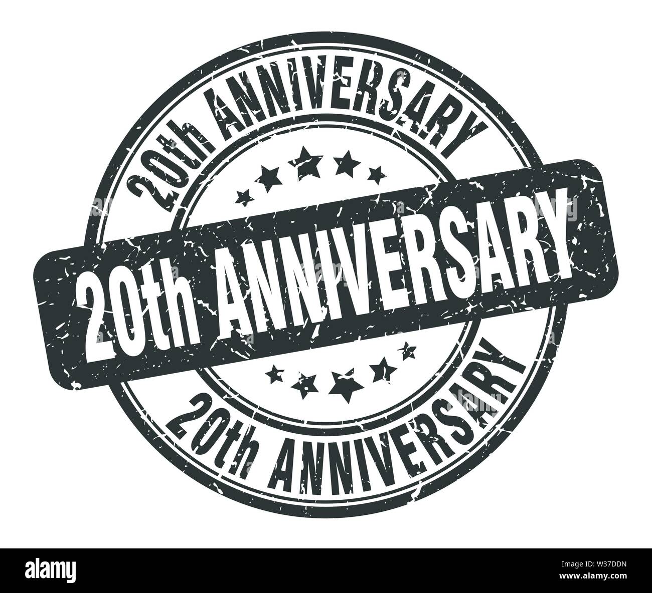 20th Sign 20th anniversary stamp. 20th anniversary round grunge sign. 20th ...