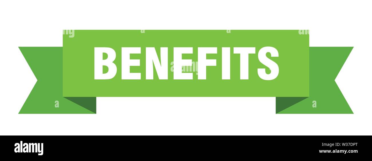 Benefits Ribbon Benefits Isolated Sign Benefits Banner Stock