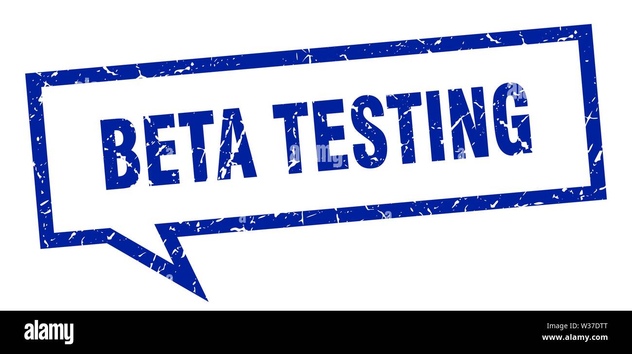 beta testing sign. beta testing square speech bubble. beta testing Stock Vector