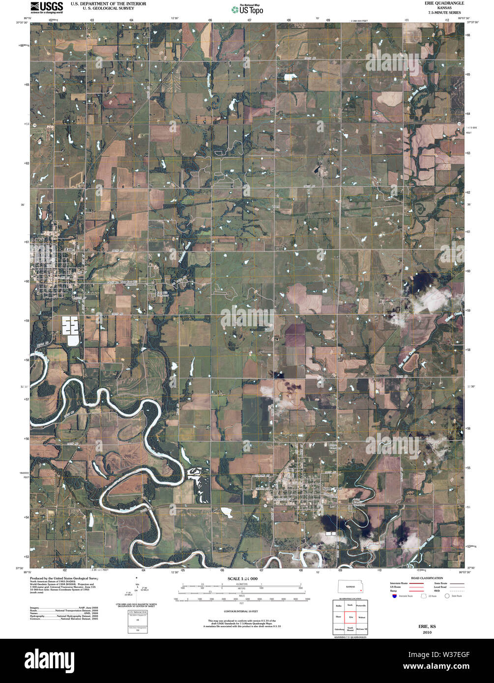 Erie kansas map hires stock photography and images Alamy