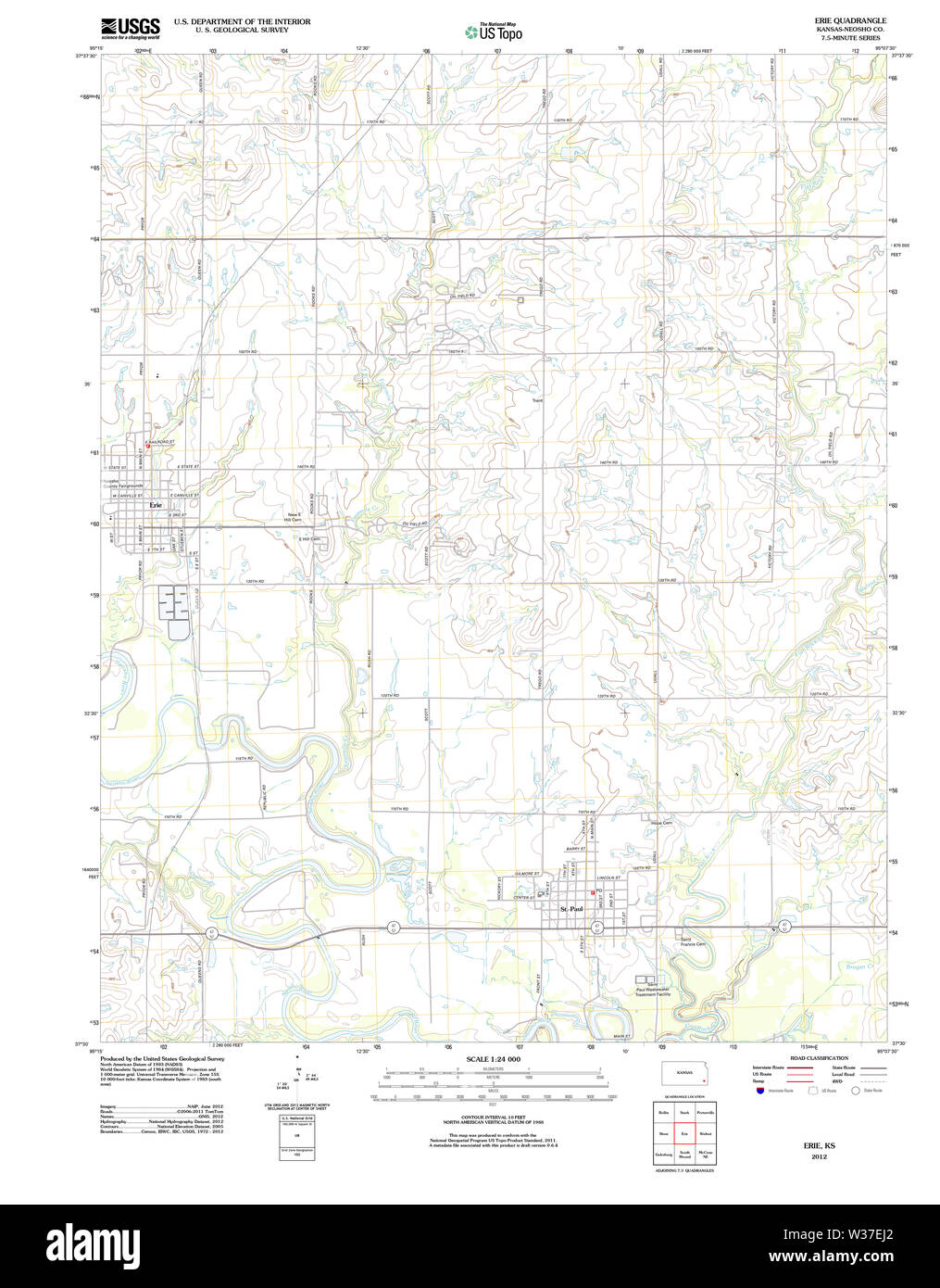 Map of erie kansas hires stock photography and images Alamy
