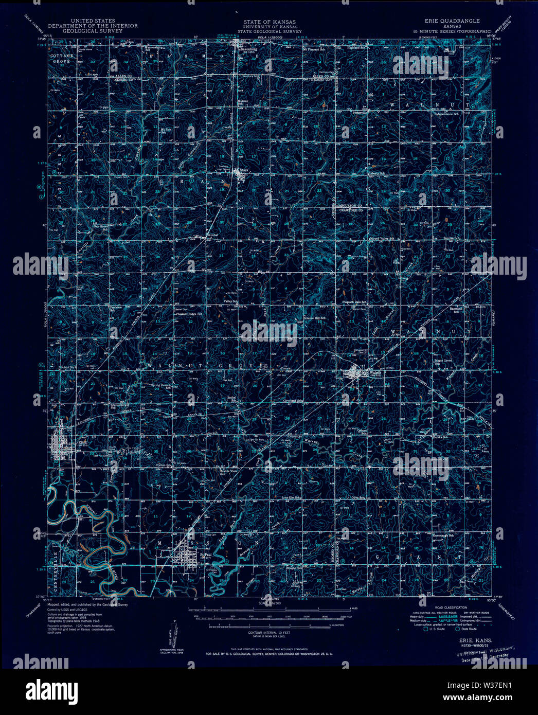 Erie kansas map hires stock photography and images Alamy