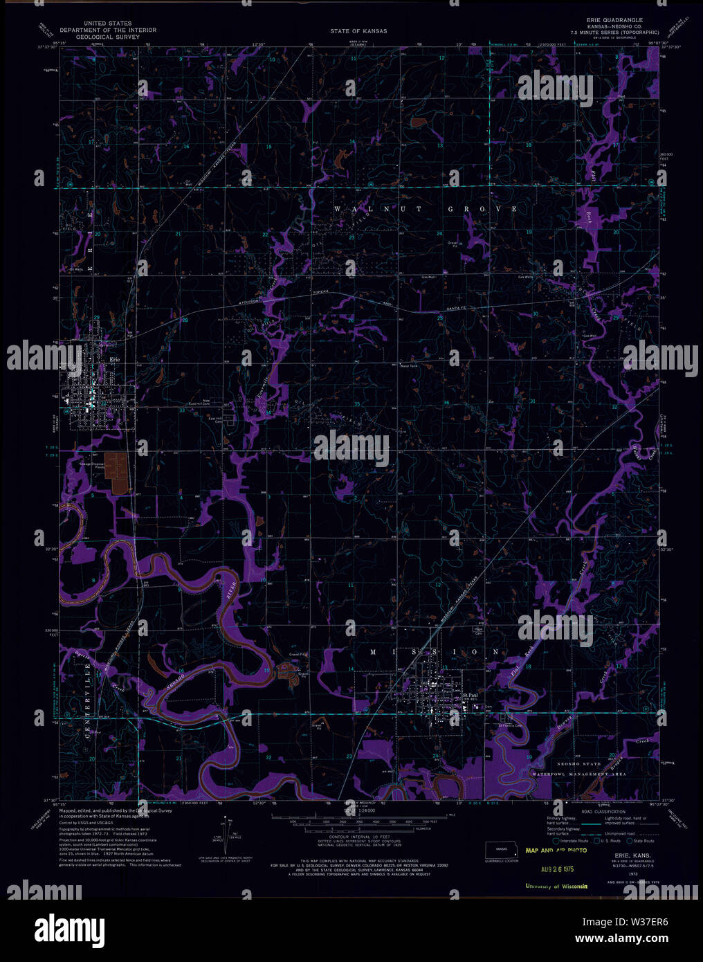 Map of erie kansas hires stock photography and images Alamy