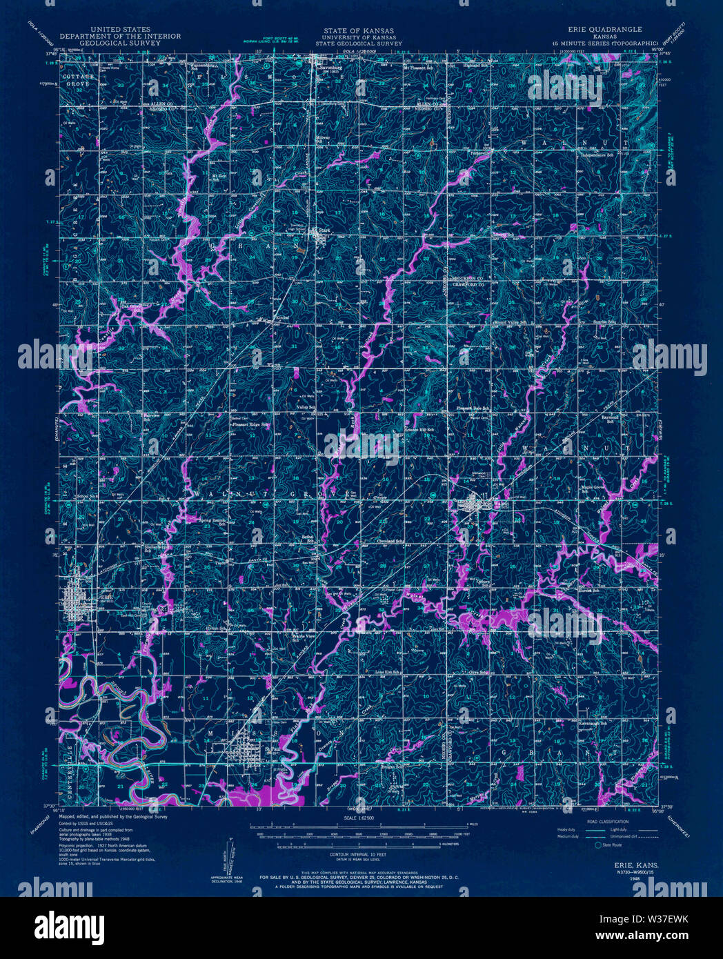 Map of erie kansas hires stock photography and images Alamy