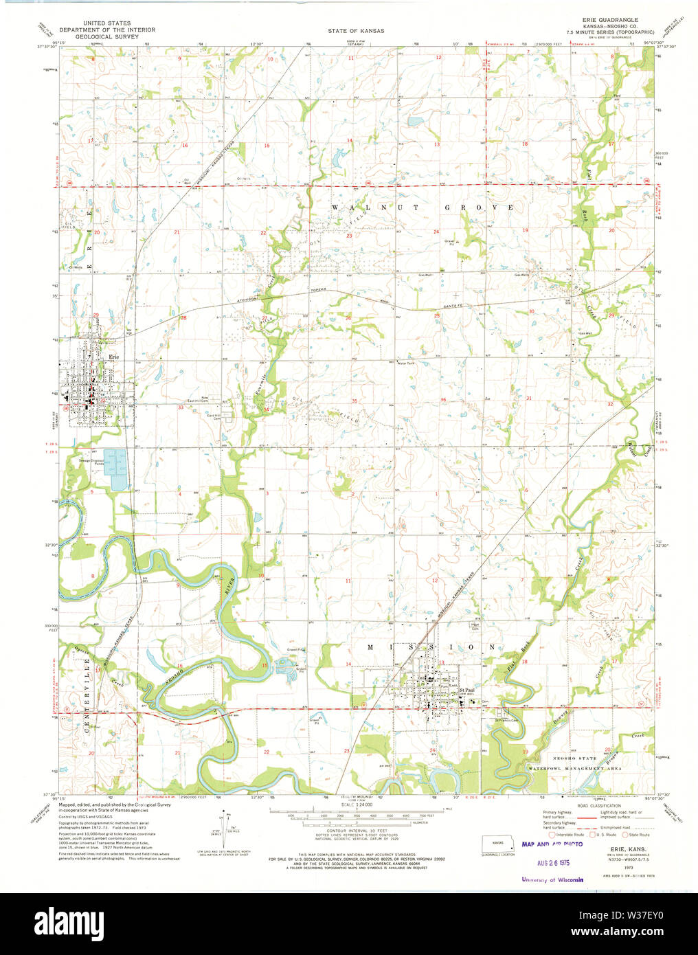 Map of erie kansas hires stock photography and images Alamy