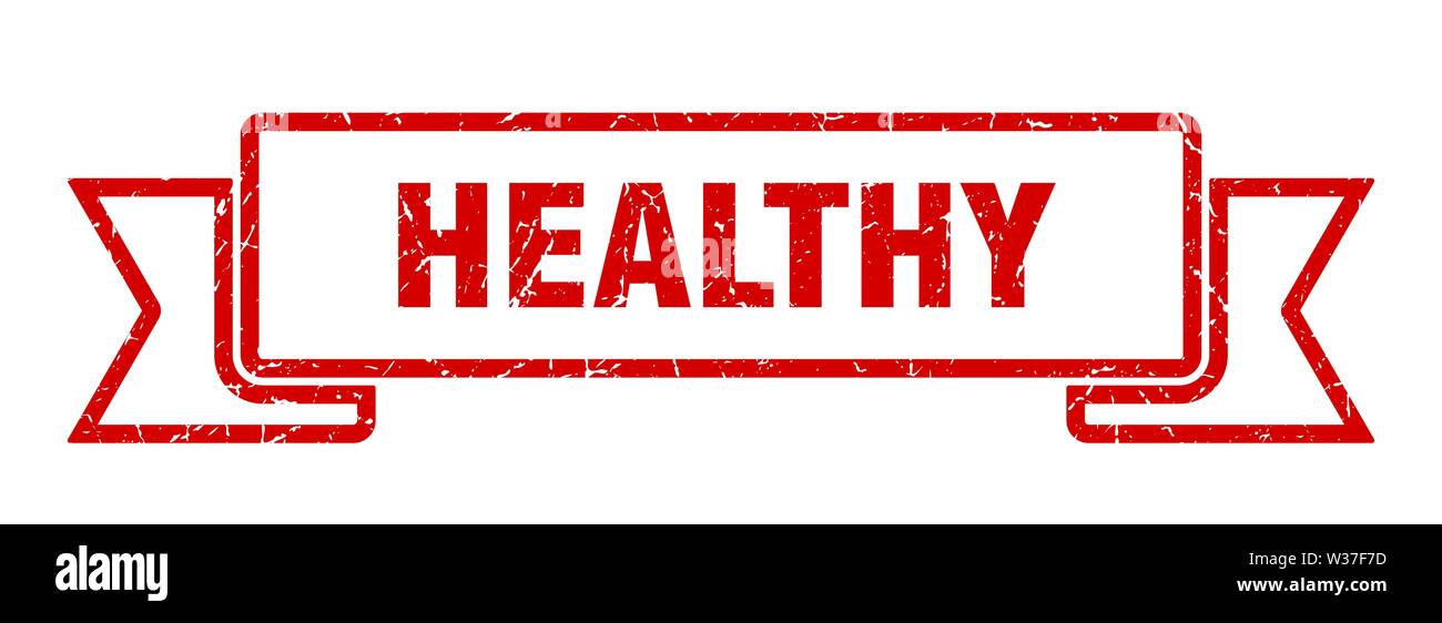 healthy grunge ribbon. healthy sign. healthy banner Stock Vector Image ...