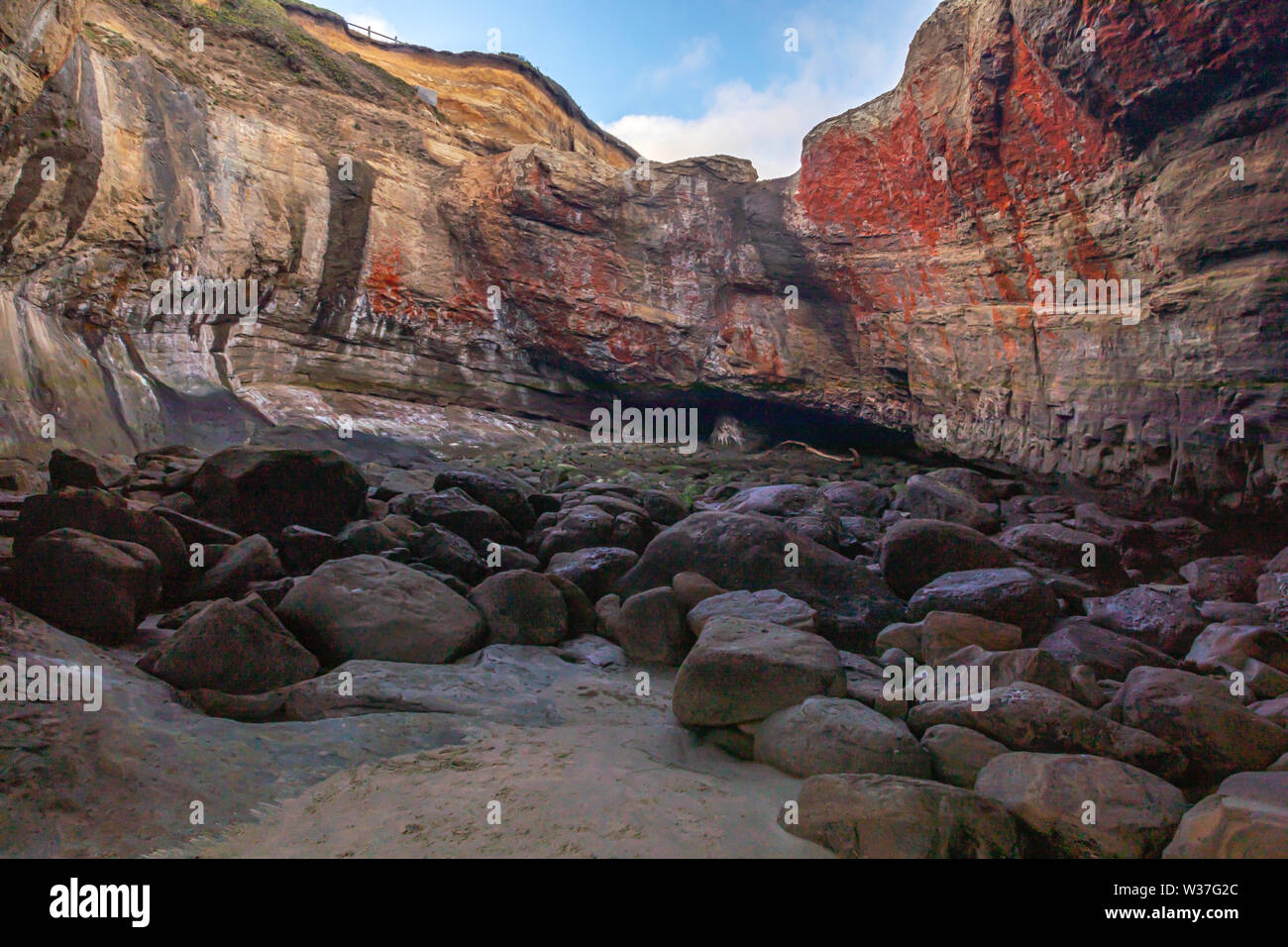 Beach at Devil's Punchbowl Stock Photo Alamy