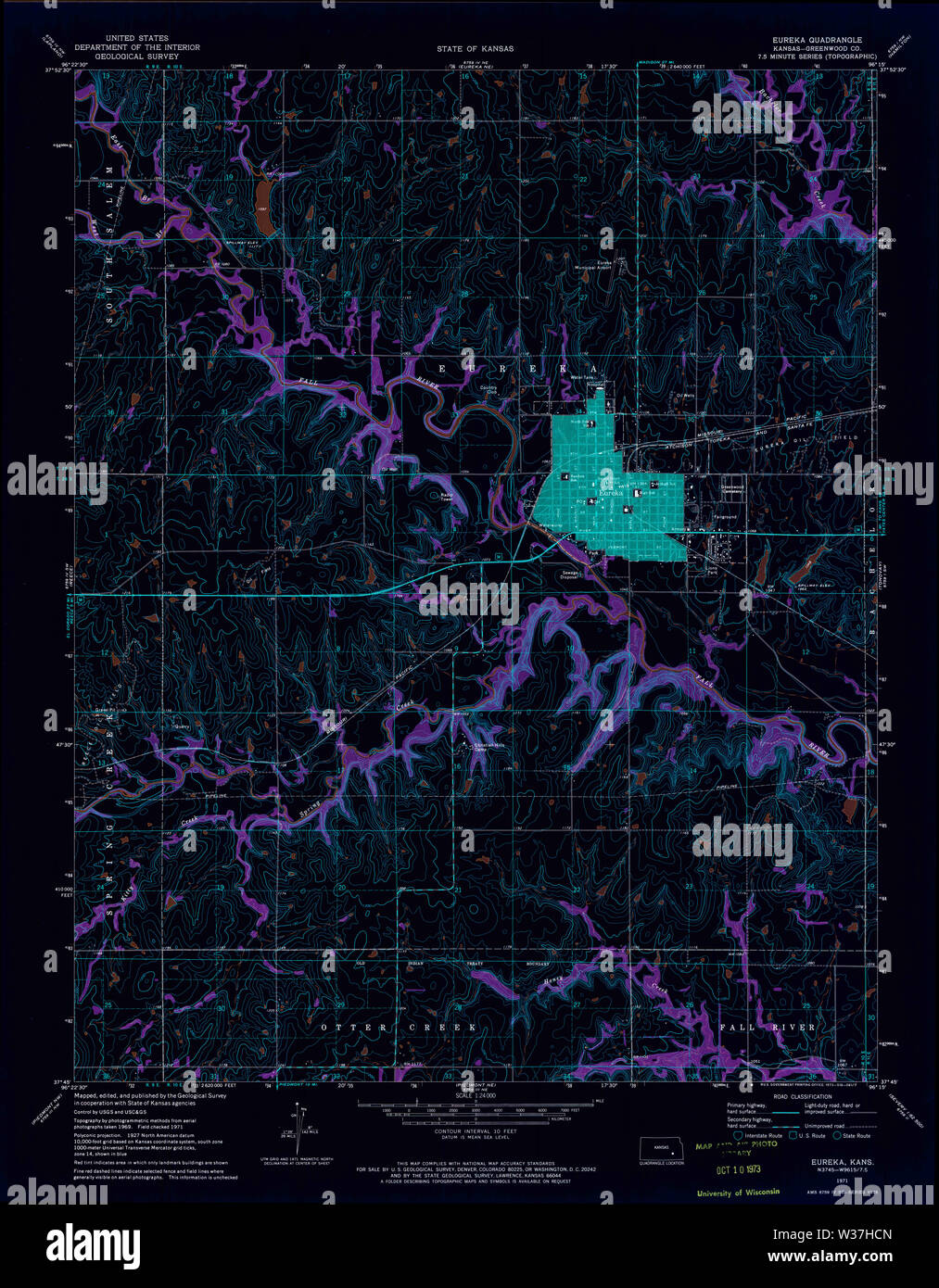 Eureka kansas map hires stock photography and images Alamy