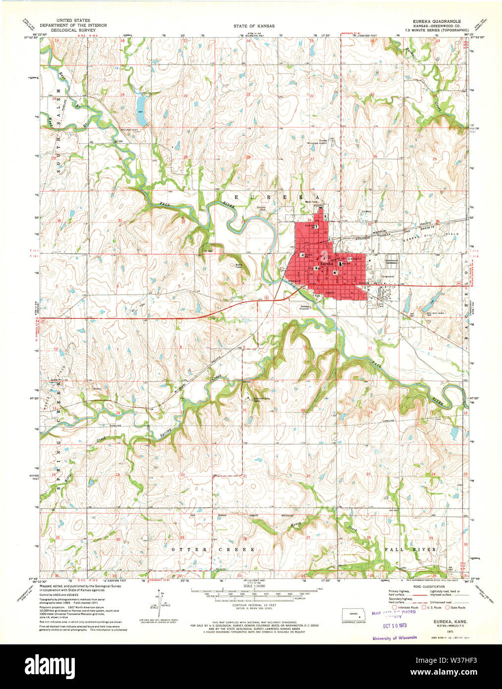 Eureka kansas map hires stock photography and images Alamy