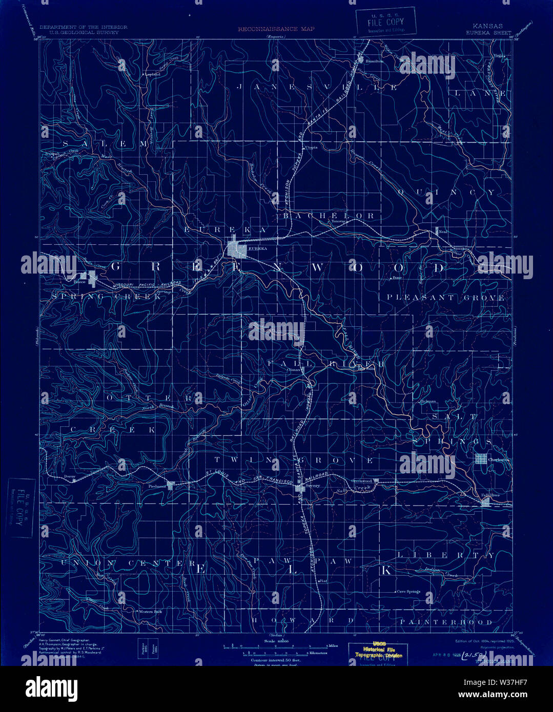 Eureka kansas map hires stock photography and images Alamy