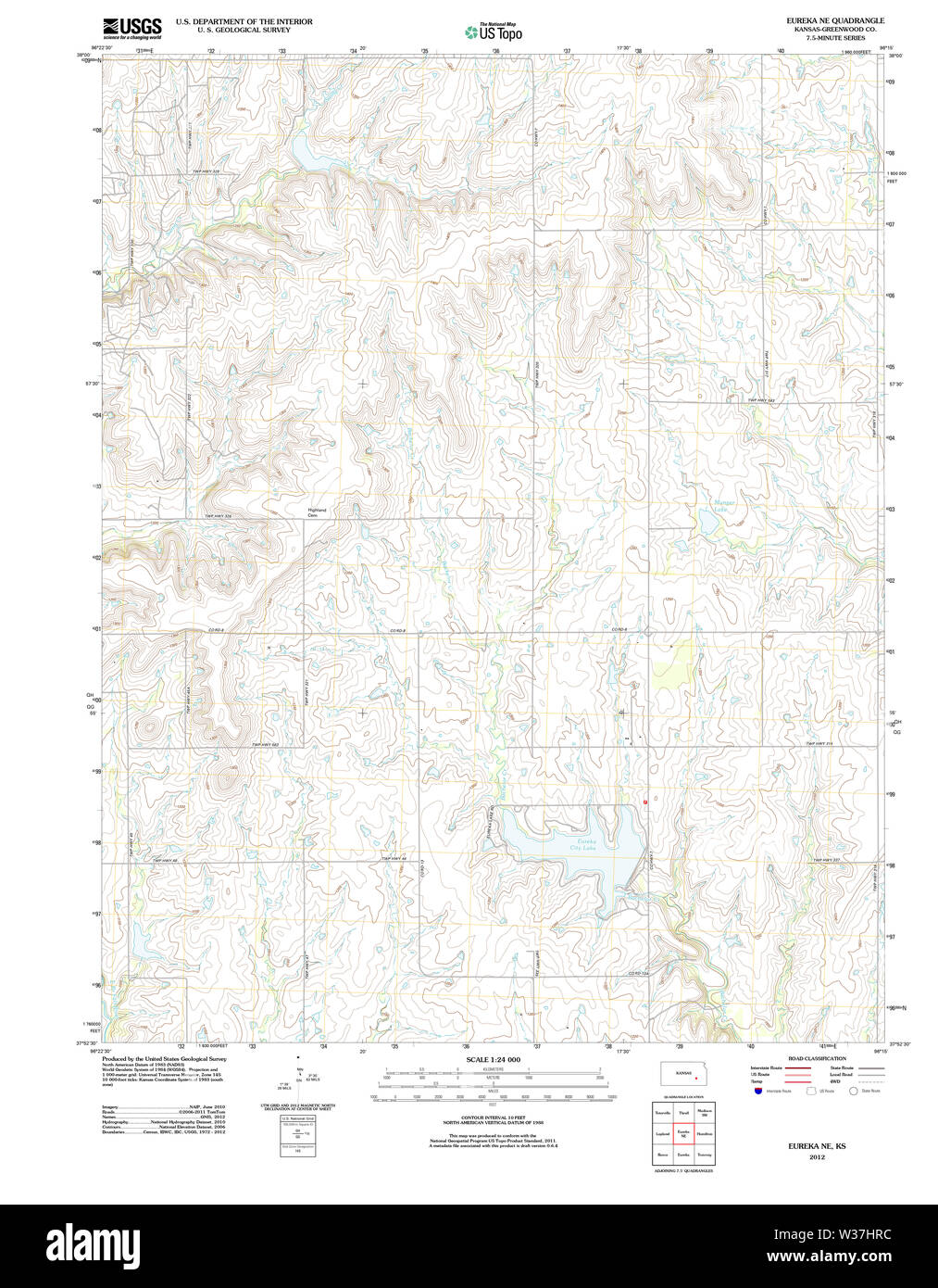 Eureka kansas map hires stock photography and images Alamy